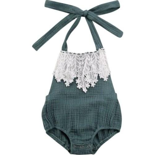 Summer 0-24M Newborn Infant Baby Girl Romper Ruffled Jumpsuit Lace Sleeveless Hatelr Outfit Clothes Playsuit Clothing For Baby