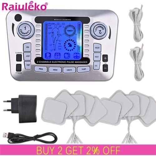 Tens Massager Ems Muscle Stimulator Acupuncture Electrical Pads Pulse Low Frequency Physiotherapy Machine Slimming Health Care