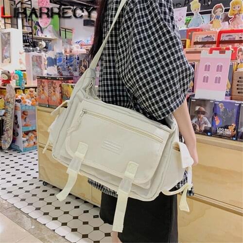 Fashion Letter Designer Teen Student Schoolbag High Quality Nylon Ladies Shoulder Bag Large Capacity Design Women Messenger Bags