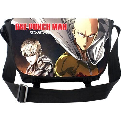 Fashion Polyester shoulder bag of good quality printed with Saitama&Genos of ONE PUNCH-MAN Type B