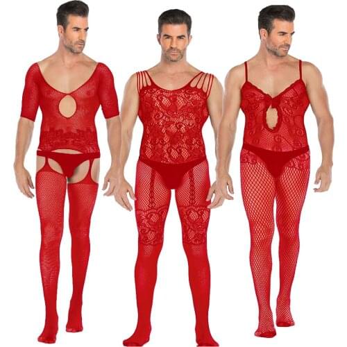 Men Stockings Exotic Apparel Sexy Pantyhose Open Crotch Body Latex Catsuit Lingerie Teddy Bodysuit Gay Men