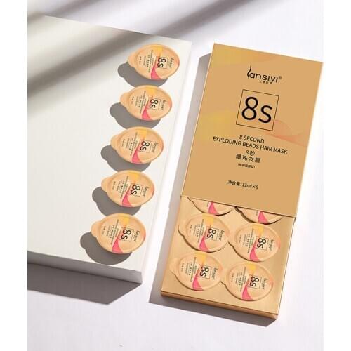 1Pack Of 8 PCS Exploding Beads Hair Care Mask Set Moisturizing Repairing For Vitalize Moisturize Dry/Oil Hair
