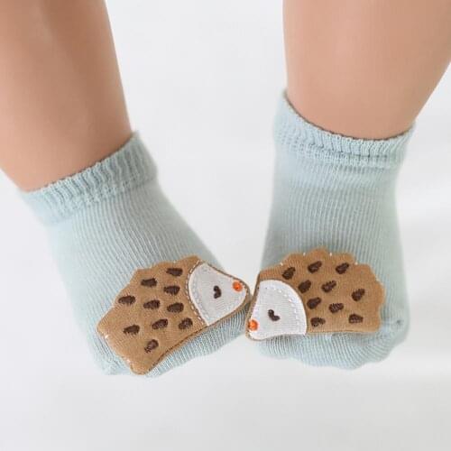 Warm 1 Pair Non-slip Kids Cartoon Short Socks Casual Newborn Socks Non-shrink for Boys Girls