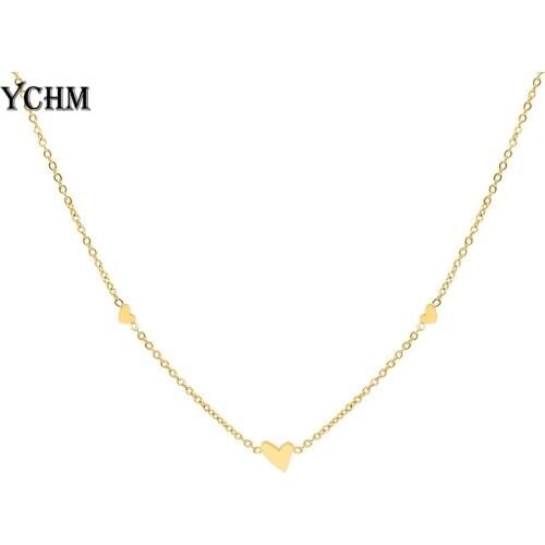 Heart Necklace for Women Stainless Steel Heart Necklace Love Valentines Day Gift Adjustable Necklace Chain Jewelry YCHM