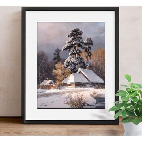 Landscape Diamond Embroidery Winter Paint With Diamonds Snow DIY Diamond Painting Full Square Picture Of Rhinestone