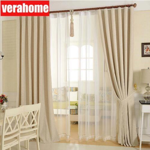 Modern thick blackout curtains linen for living room bedroom grey curtain drapes windows treatment home decor