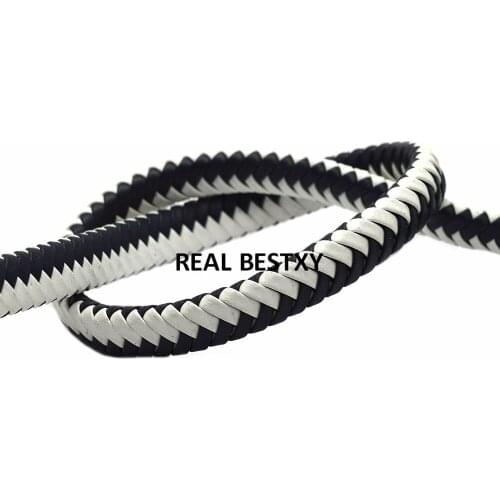 5m/lot approx:11*6MM Flat Mix Leather Cord & Rope Diy Jewelry Findings Accessories Fashion Jewelry Making Material bRACELETS DIY