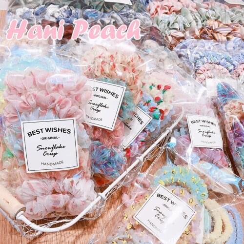 New 5PCS/Set Candy Color Printing Hair Ties For Women Cute HairBand Ponytail Holder Elastic Rubber Band Fashion Hair Accessories