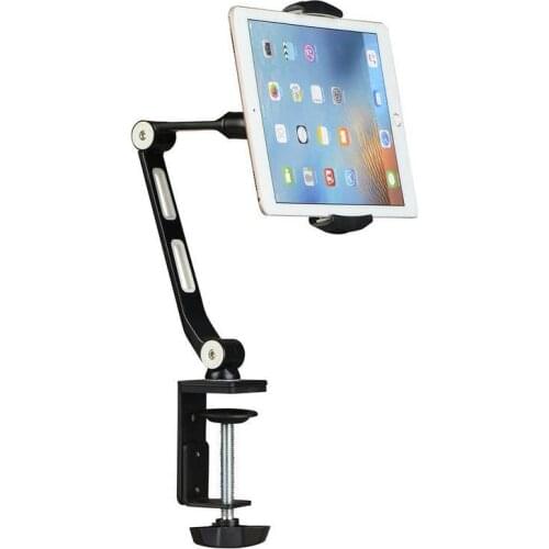 Foldable Tablet Holder Stand 360 Rotation Computer Desk Bedside Clamps for iPad Air Mini Pro Samsung Surface Pro 4.7-12.9 Inch