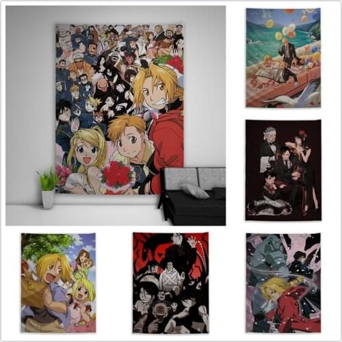 Fullmetal Alchemist Edward Alphonse Elric Tapestry Art Wall Hanging Sofa Table Bed Cover Home Decor Poster