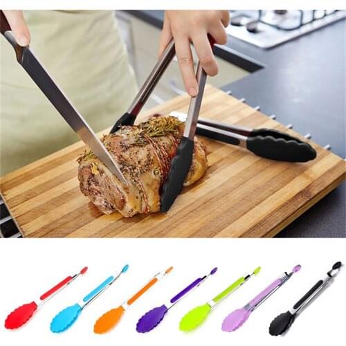 Kapmore 1pc Heat-Resistant Food Tong Creative Non-Slip Nylon Bread Tong Serving Tong Kitchen Tools BBQ Tools Accessories