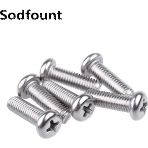304 stainless steel cross head screw M4X5/6/8/10/12/14/16/18/20-90mm PM pan head machine thread screw