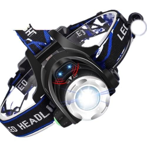 Bright light induced charge led headlights zoom flashlight head-mounted night fishing special fishing lamp