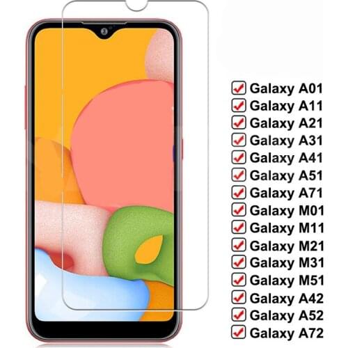 Tempered Glass For Samsung Galaxy A51 A71 A52 A72 A50 A40 A70 A31 A41 A01 A20e A42 A32 A21 A10 A30S Screen Protective Glass