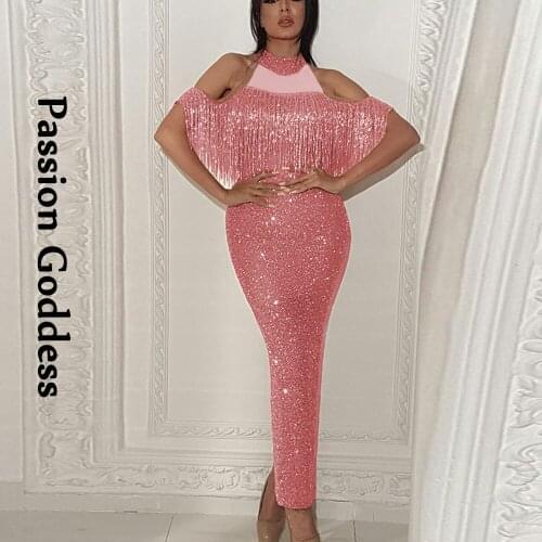 Sliver Gold Glitter Long Dress Women Prom Tassel Split Maxi Dresses Bling Shiny Bodycon Dress Evening Party Dress Plus Size 3XL