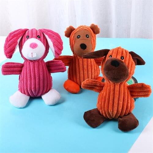 Sounding Toys For Pets Dogs Cute Animals Shape Corduroy Training Puppy Dog Molat Clean Teeth Playing Cat Biting Funny Squeaker