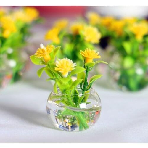 1:12 Dollhouse Miniature Mini Tree Potted For Green Plant In Pot Doll House Furniture Home Decor