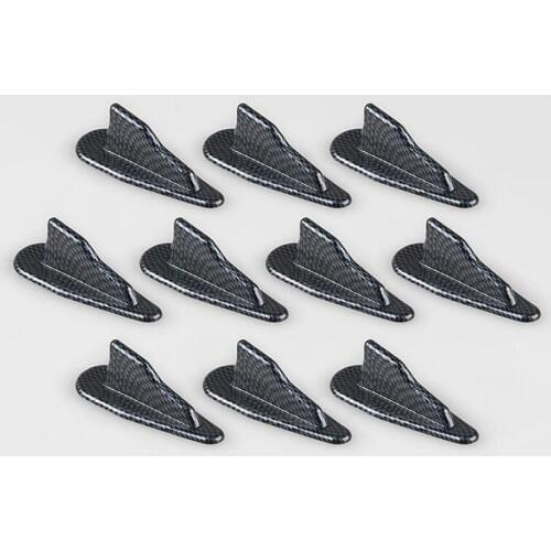 10Pcs/set Car Universal ABS Carbon fiber Car Roof Shark Fins Spoiler Wing Kit Trim Styling