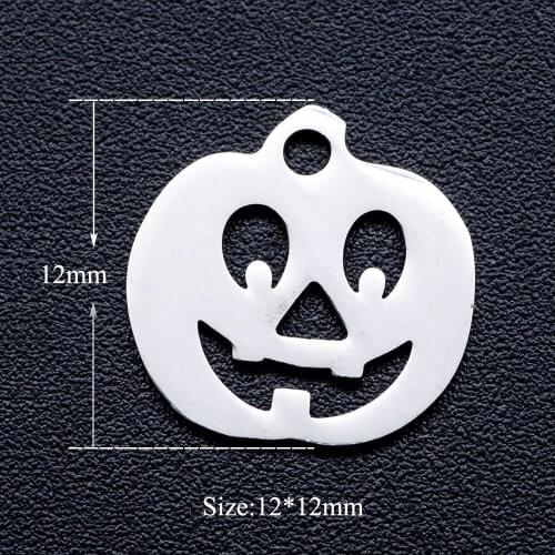 10pcs/lot Halloween Pumpkin DIY Jewelry Charms Wholesale 100% Stainless Steel Finding Charm Supplies Factory Direct