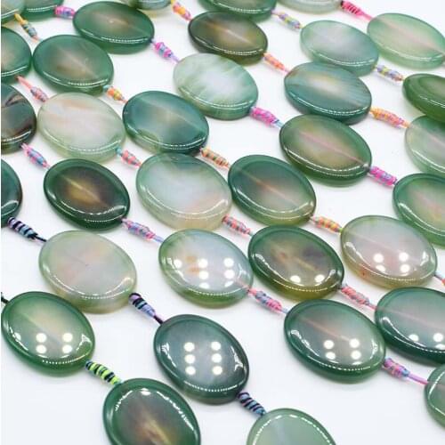 2strands/lot Oval green stripe agate natural stone beads For DIY Necklace Bracelet Jewelry Making 15" Free Shipping