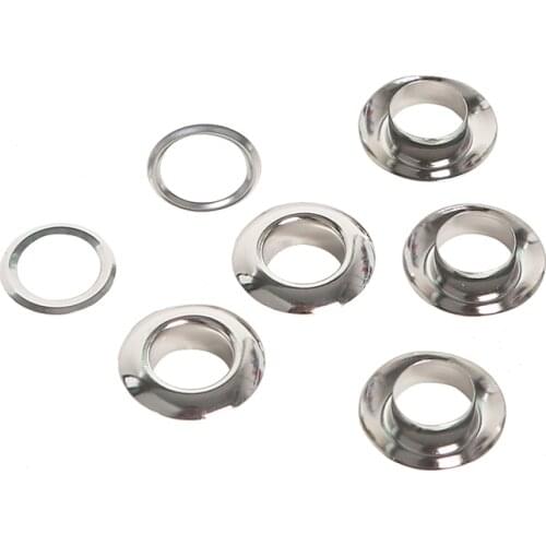 200sets 10mm InnerDiameter Bright Silver Brass Eyelet with Grommet Mushroom Type for Leathercraft Shoes Bag Clothes Accessories