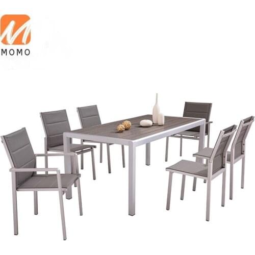 6 Seaters Aluminum Outdoor Furniture Dining Table Chairs Patio Garden Sets