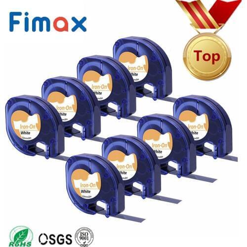 8 Pcs Compatible DYMO LetraTag Fabric Iron on Label Tape 18771 18768 Black on White 12mm DYMO Letratag Label Printer Label Maker
