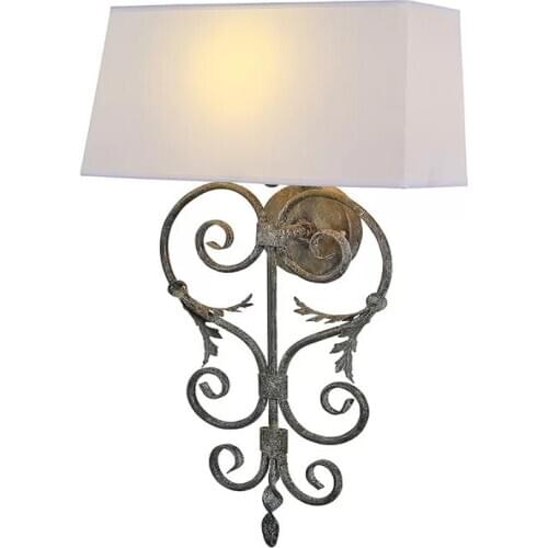 American country wrought iron wall lamp retro old villa living room corridor bedroom bedside creative personality wall lamp