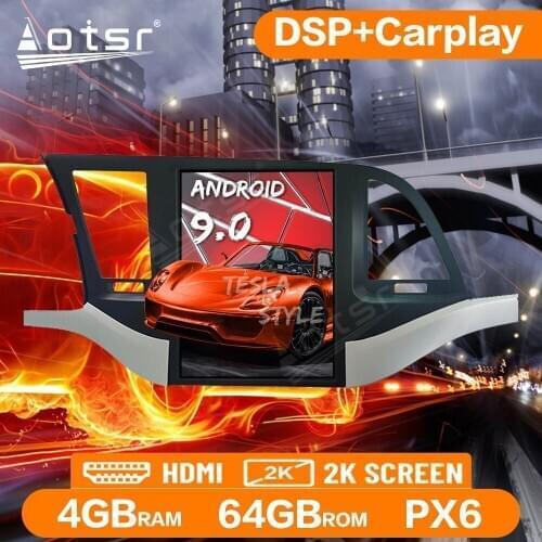 Car Radio Multimedia Player For Hyundai IX45 2015-2017 GPS Navigation Tesla Big Screen Android 9.0 PX6 Auto Audio Stereo Unit 2k