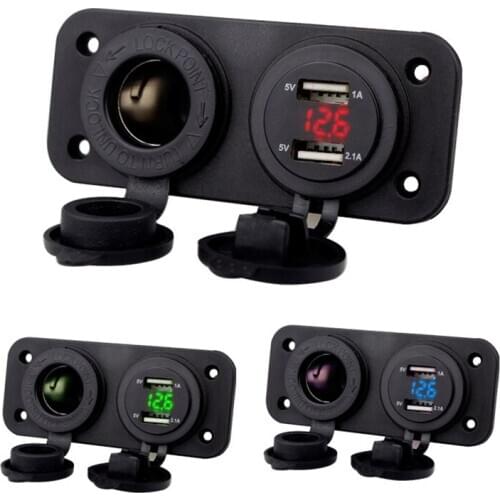 Car Splitter Cigarette Lighter Socket Splitter Dual USB Charger Power Adapter 12V Auto Outlet Interior Accessories Dropshipping