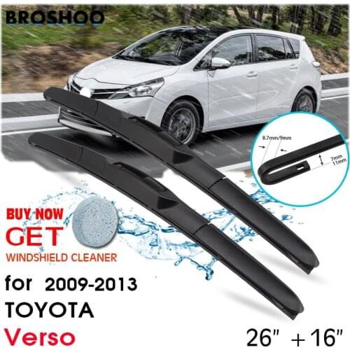 Car Wiper Blade Front Window Windscreen Windshield Wipers J hook Blades Auto Accessories For TOYOTA Verso 26"+16" 2009-2013