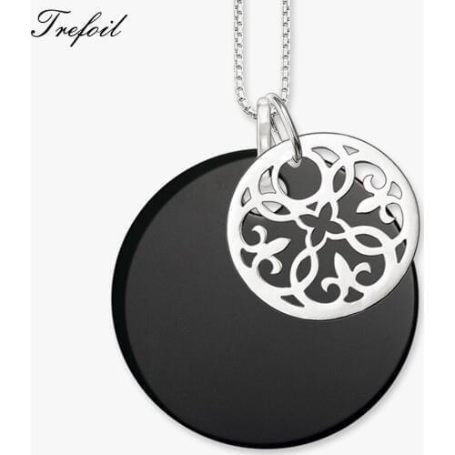 Link Chain Statement Necklace Arabesque Ornament, Fashion 925 Sterling Silver Jewelry Trendy Gift For Women Girls 2018 New