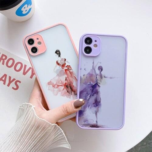 Ballet Watercolor Clear Dancing Phone Case For iPhone X XR XS Max 12 Mini 11 Pro Max 6s 7 8 Plus SE2020 Hard Back Funda Cover