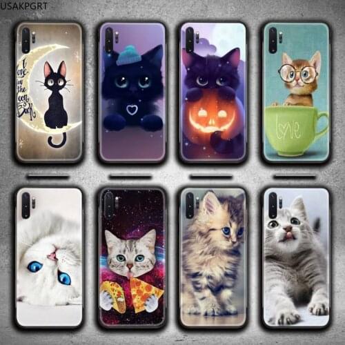 Cat Cute Kitten Phone Case For Samsung Galaxy Note20 ultra 7 8 9 10 Plus lite J7 J8 Plus 2018 Prime