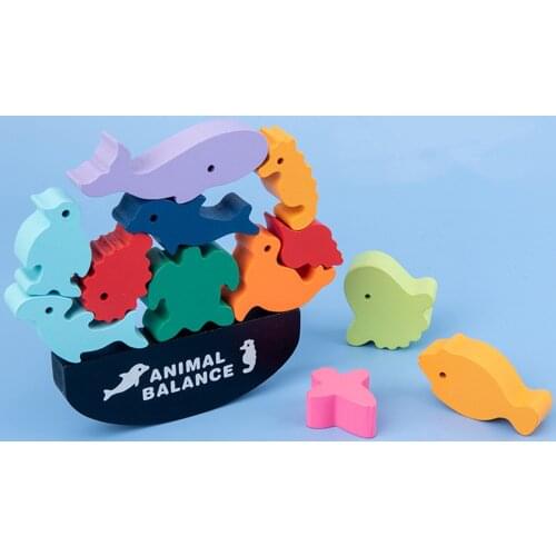 Stacking Toys Children’s Wooden Blocks Puzzle Early Education Toys Building Stacking High Building Block Wood Toy Boys