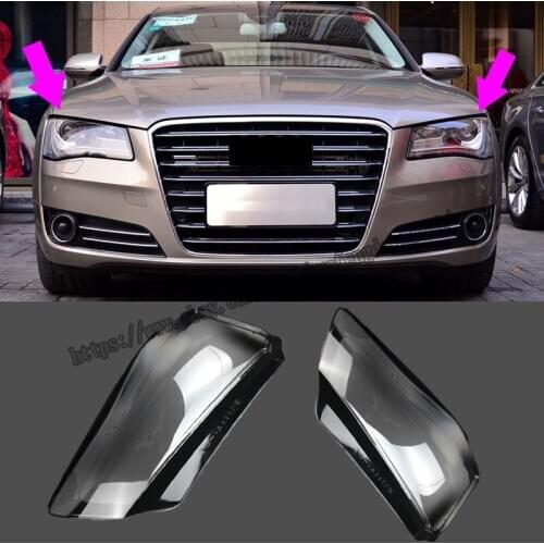 For Audi A8 D4 2011 2012 2013 Headlight Headlamp Lens Cover Right&Left 2pcs Car modification accessories