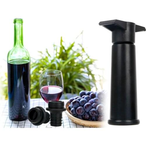 HILIFE Silicone Wine Stopper 1 Pump+2 Caps Sealing Preserver Wine Drinks Bottle Hat Caps Wine Saver Vacuum Bottle Stopper Set
