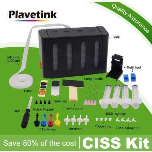 Plavetink Luxury Tank Universal DIY Ciss For HP Deskjet For Canon Pixma Printer Cartridge 4 Color Continuous Ink Supply System