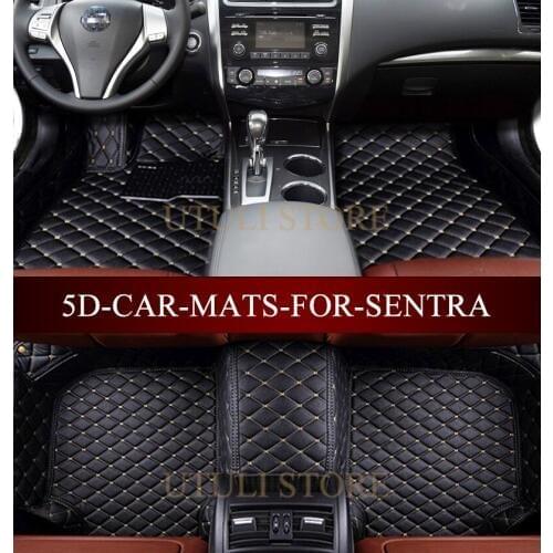 Leather Car floor mats for Nissan Altima Teana Tida Micra Navara Quest Rogue Sentra custom fit car carpet floor liners foot mats