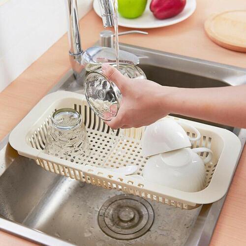 Kitchen Organizer Cuisine Sink Drain Basket Plastic Dish Rack Retractable Vegetables Filter Water Baskets escurridor de platos