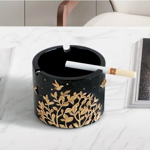 Fashion Tree Pattern Ashtray Moden Resin Round Square Ashtray for home office hotel outdoor Gift Smokeless Ashtray Holder