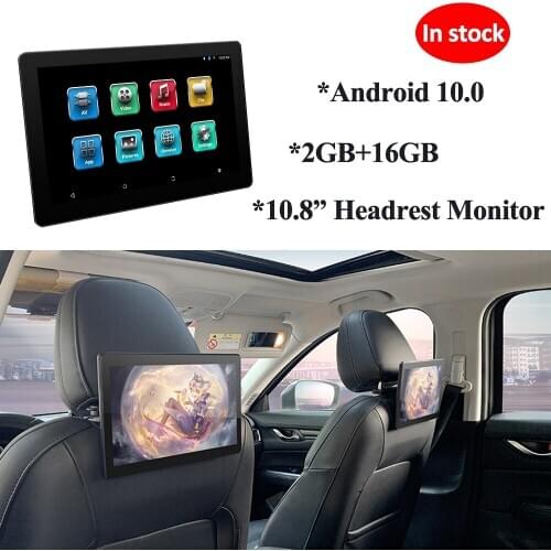 10.8 Inch Android 10.0 Car Headrest Monitor 2GB+16GB 4K 1080P Same Screen WIFI/Bluetooth/USB/SD/HDMI/FM/Mirror Link/Miracast