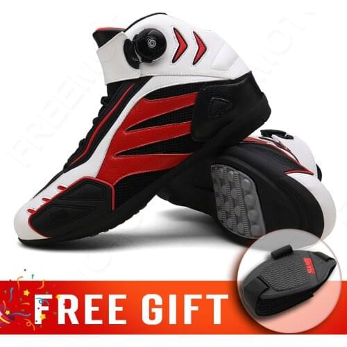 Motorcycle Boots for Motocross Mens Boots Motorbike Riding Racing Botas Moto Boots Studded boots Off-road Racing Shoe Covers