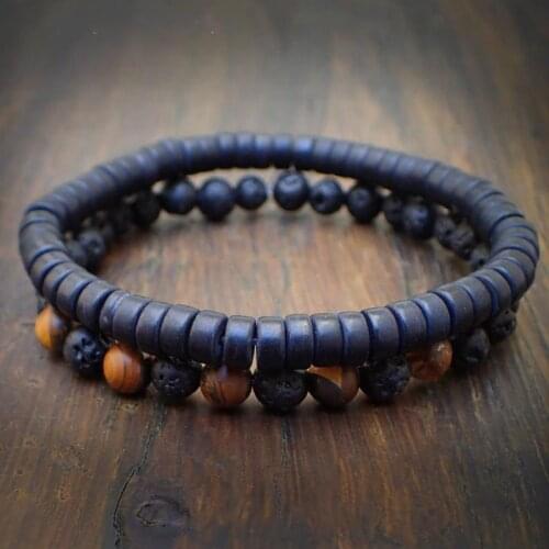 Mens Bracelet, Set of 2 Mens Bracelets, Gemstones Stackable Bracelet, Layered Mens Bracelet