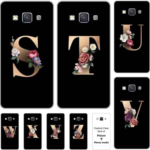 Flower 26 English Letters Custom Initial Case For Samsung Galaxy S3 I9300 S3 Neo I9300i Duos S3 Mini i8190 Soft Silicone Cover