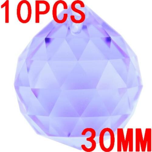 Nobal Lilac 10pcs 30mm Crystal Prism Balls Glass Chandelier Pendants Crystal Faceted Faceted Feng Shui Ball For Home Decoration