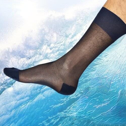 Tube Socks Mens Stocks Business Dress Stockings Sheer Socks Exotic Formal Wear Suit Men wear Sexy Transparent TNT Strip Socks
