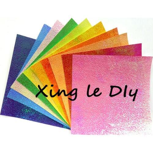 New 50pcs 70mm*70mm Origami Handmade paper Pearl Pure color shining papel Mix 10 colors scrapbook romantic for lovers gift