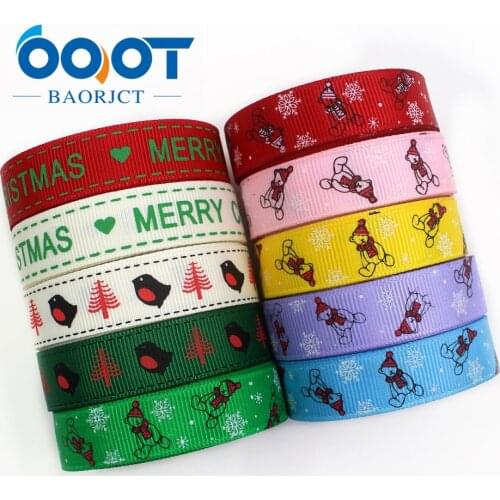 OOOT BAORJCT I-19713-25,16mm,10yards Christmas series Cartoon grosgrain ribbons,bow cap accessories and decorations,DIY material
