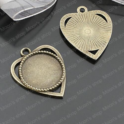 Wholesale 30*25mm Antique Bronze Heart Alloy Cameo Setting Pendants Base diy accessories 10 pcs(JM3968)